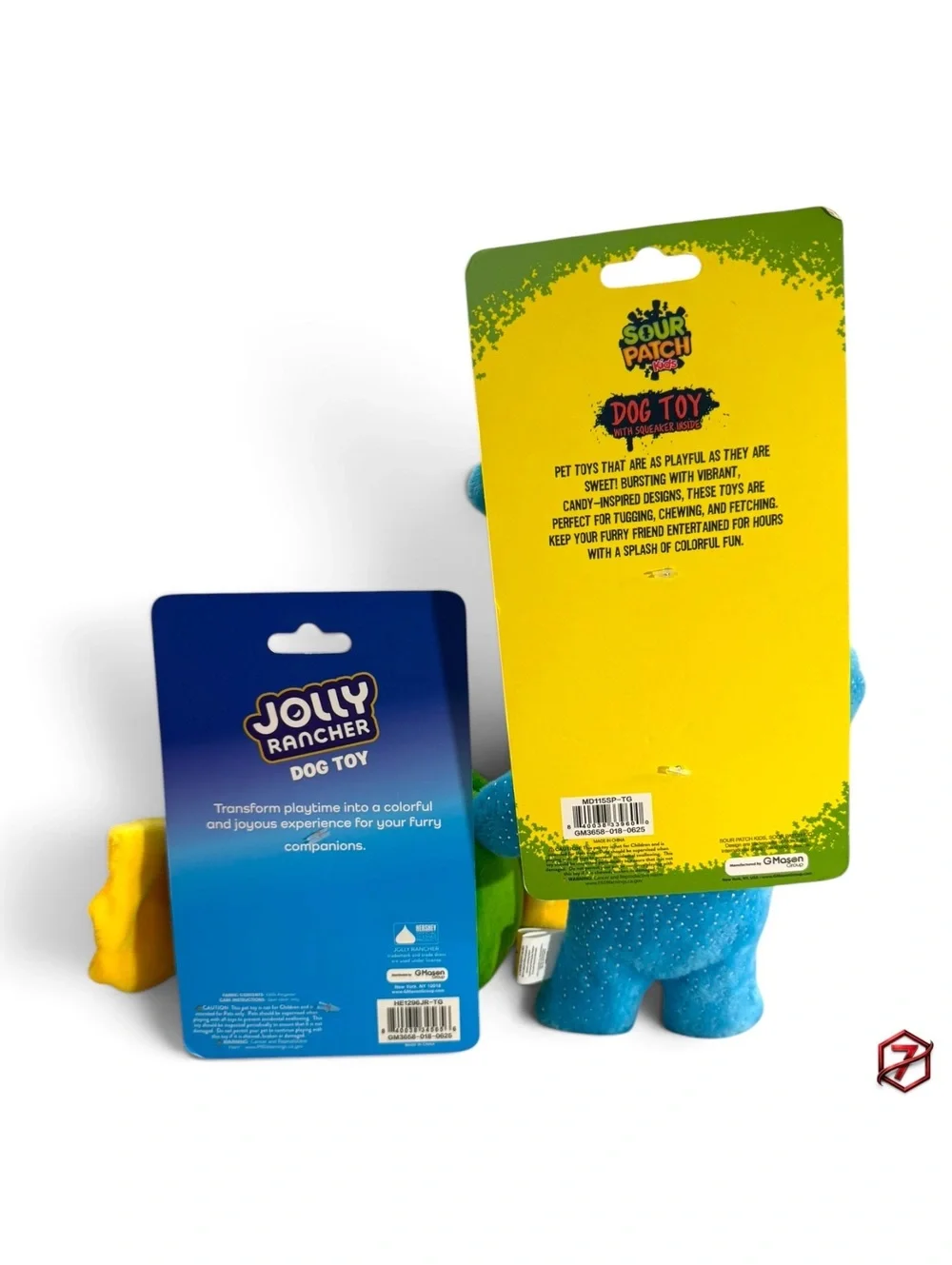 Jolly Rancher & Sour Patch Kids Dog Toy 2-Piece Plush Squeaker Bundle New